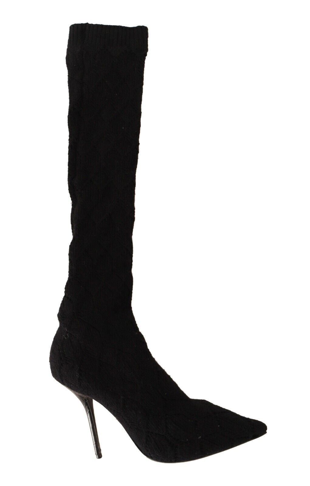 Women’s Dolce &amp; Gabbana Black Stretch Socks Knee High Booties Shoes
