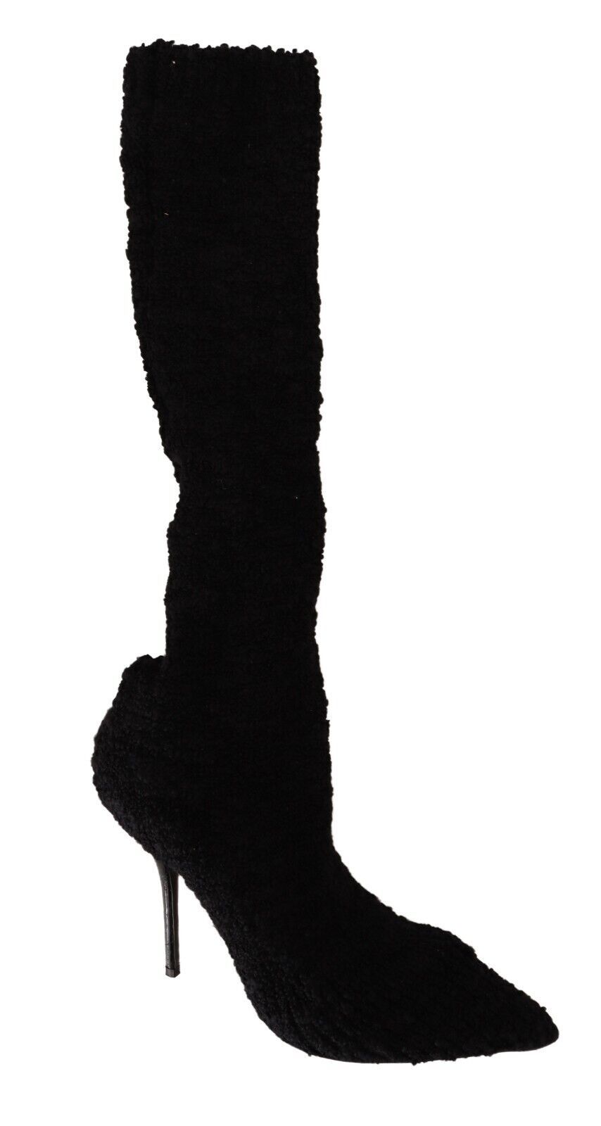 Women’s Dolce &amp; Gabbana Black Stretch Socks Knee High Booties Shoes