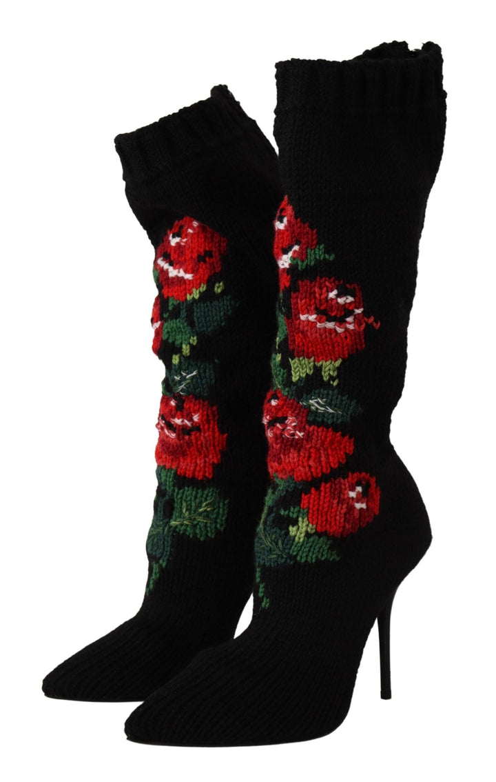 Botas estilo calcetín Dolce Gabbana con rosas rojas, un lujo revelado
