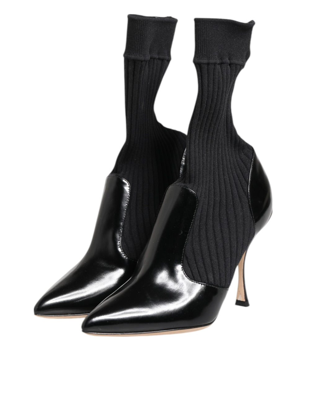 Women’s Dolce & Gabbana Black Stretch Stilettos Booties Socks Shoes
