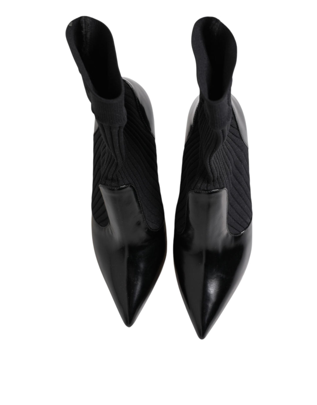 Women’s Dolce &amp; Gabbana Black Stretch Stilettos Booties Socks Shoes