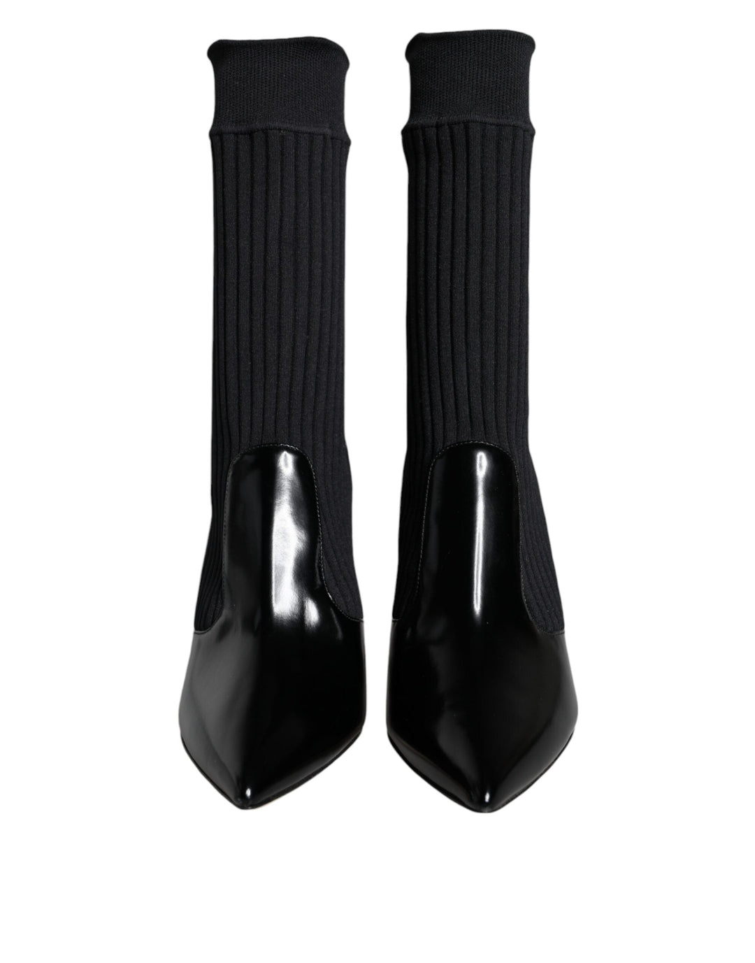 Women’s Dolce &amp; Gabbana Black Stretch Stilettos Booties Socks Shoes