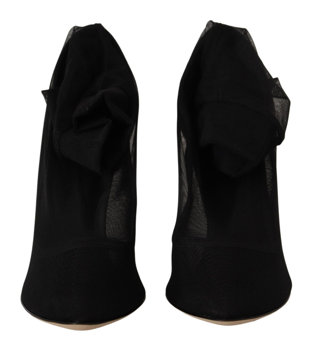 Women’s Dolce &amp; Gabbana Black Stretch Tulle Boots Shoes
