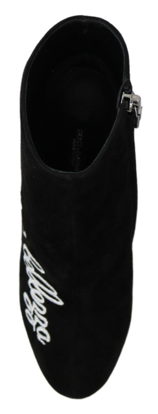 Women’s Dolce &amp; Gabbana Black Suede L’amore E’bellezza Boots Shoes