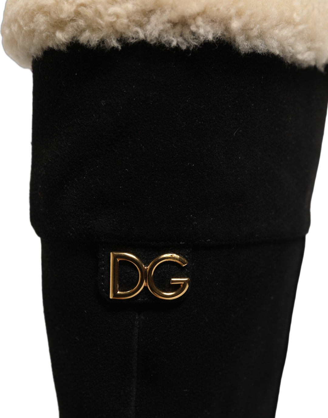 Women’s Dolce &amp; Gabbana Black Suede Leather Knee High Boots Shoes
