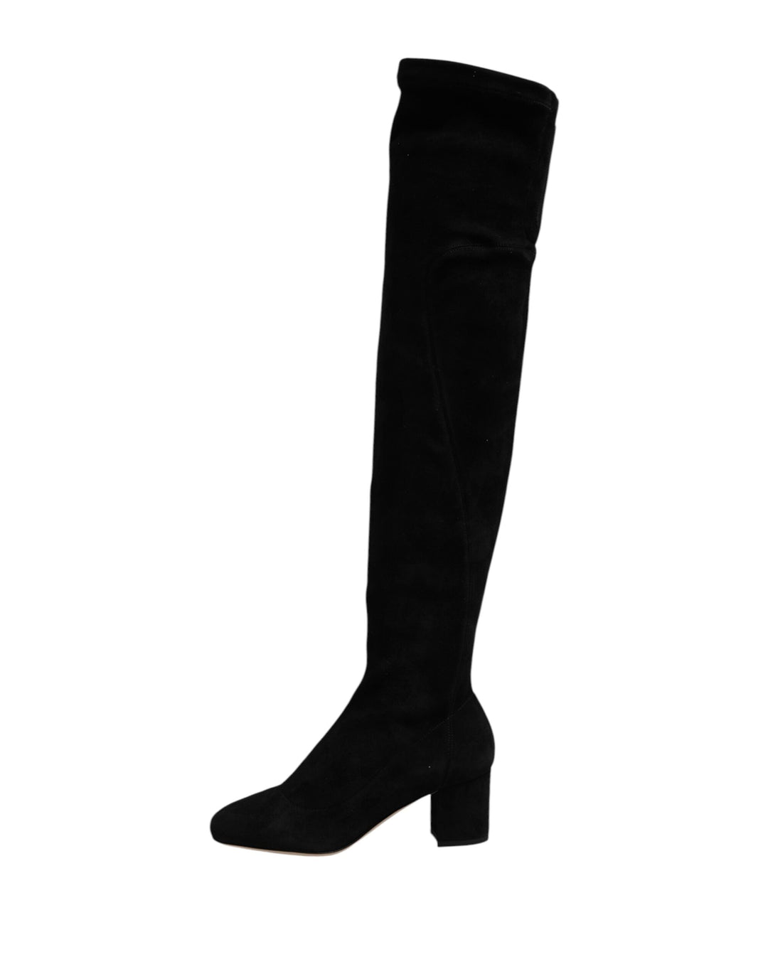 Women’s Dolce &amp; Gabbana Black Suede Leather Knee High Boots Shoes