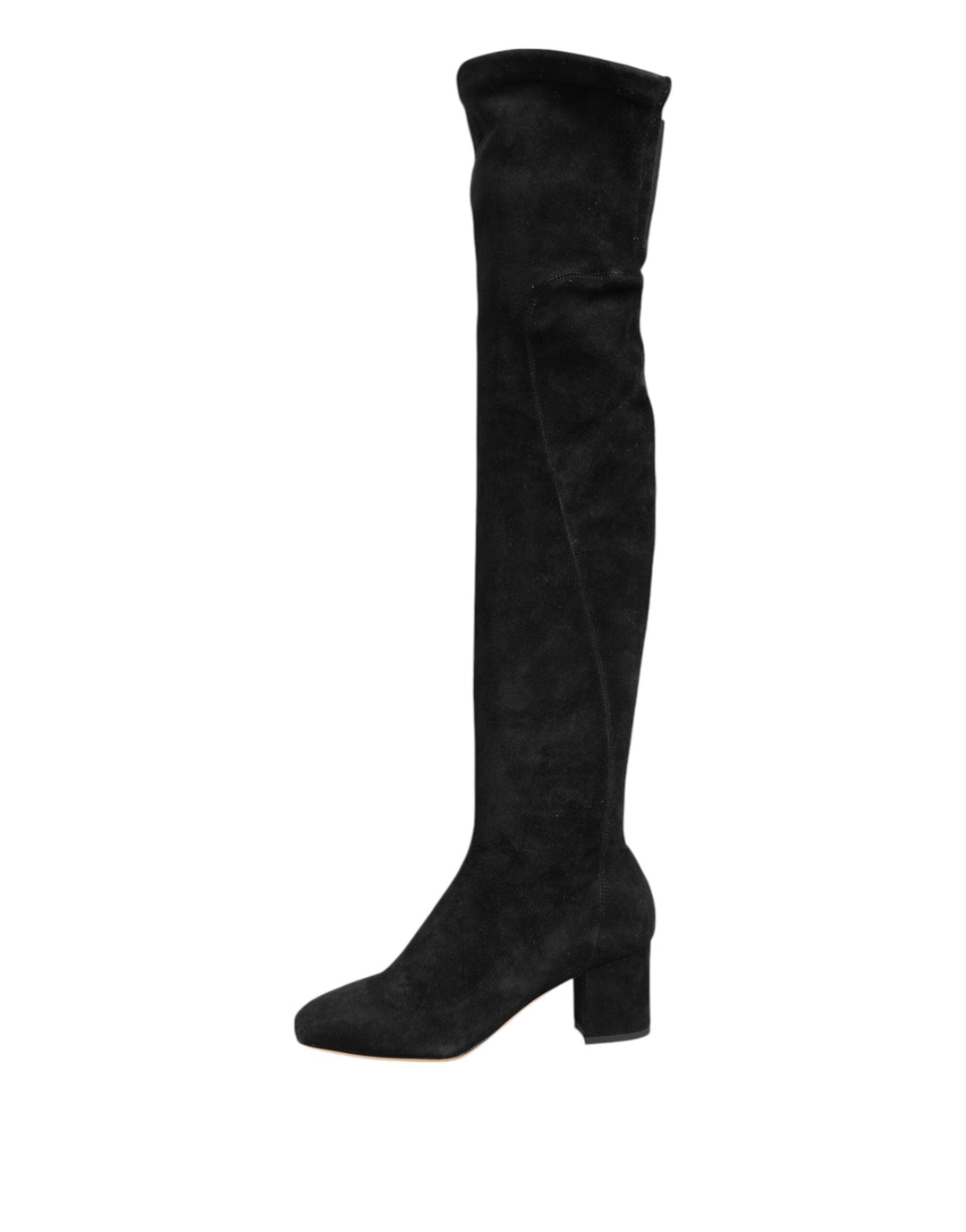 Women’s Dolce &amp; Gabbana Black Suede Leather Knee High Boots Shoes