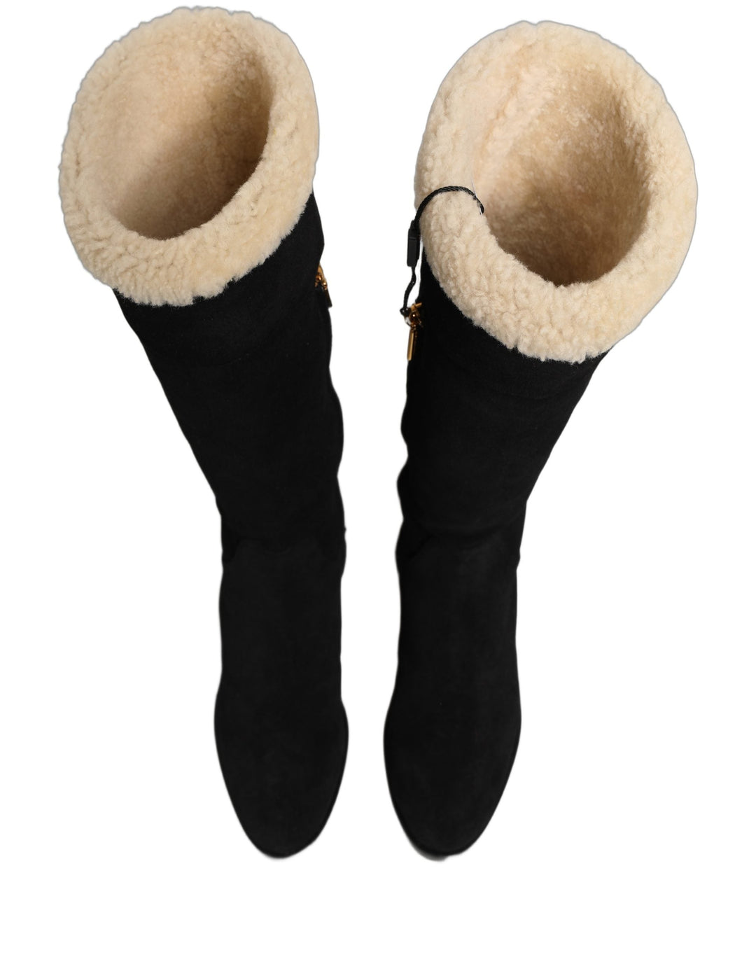 Women’s Dolce &amp; Gabbana Black Suede Leather Knee High Boots Shoes