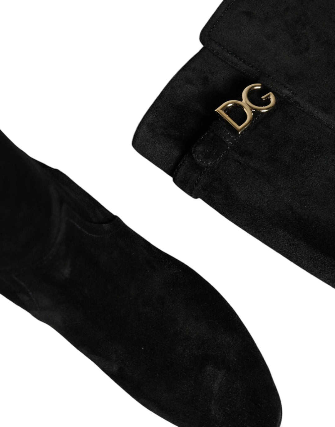 Women’s Dolce &amp; Gabbana Black Suede Leather Knee High Boots Shoes