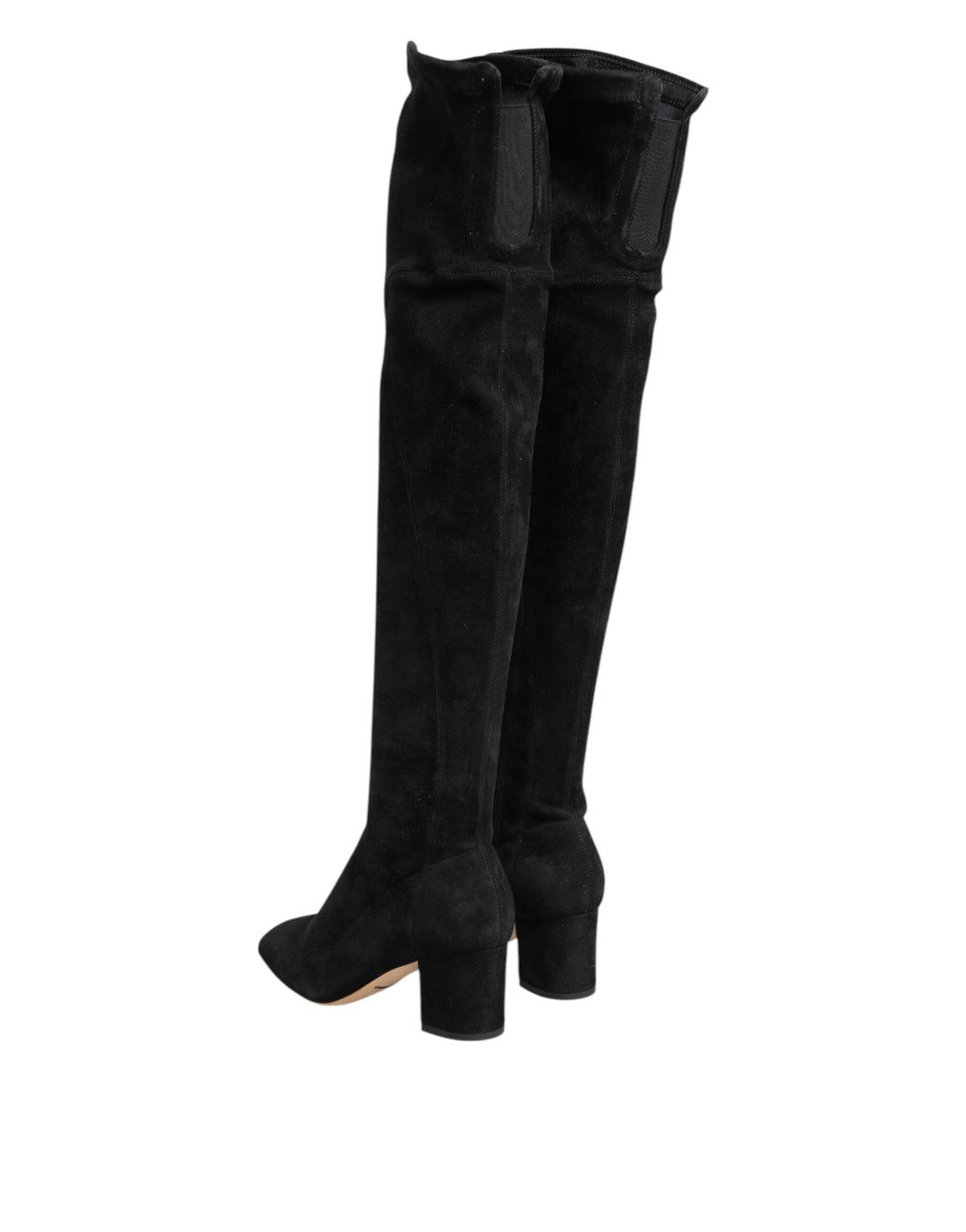 Women’s Dolce &amp; Gabbana Black Suede Leather Knee High Boots Shoes