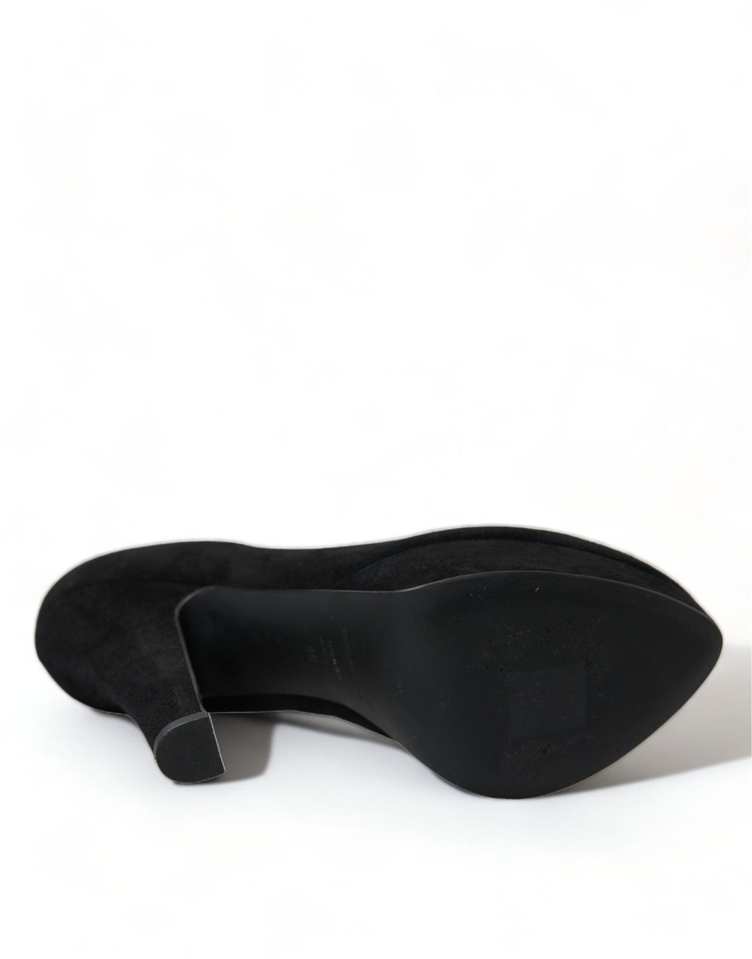 Women’s Dolce &amp; Gabbana Black Suede Leather Platform Heel Pumps Shoes