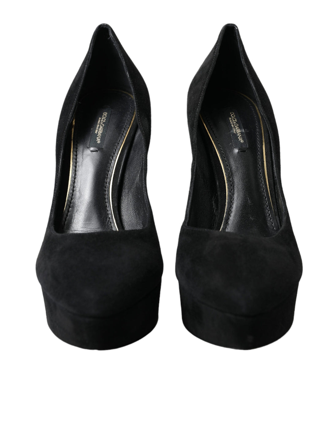 Women’s Dolce & Gabbana Black Suede Leather Platform Heel Pumps Shoes