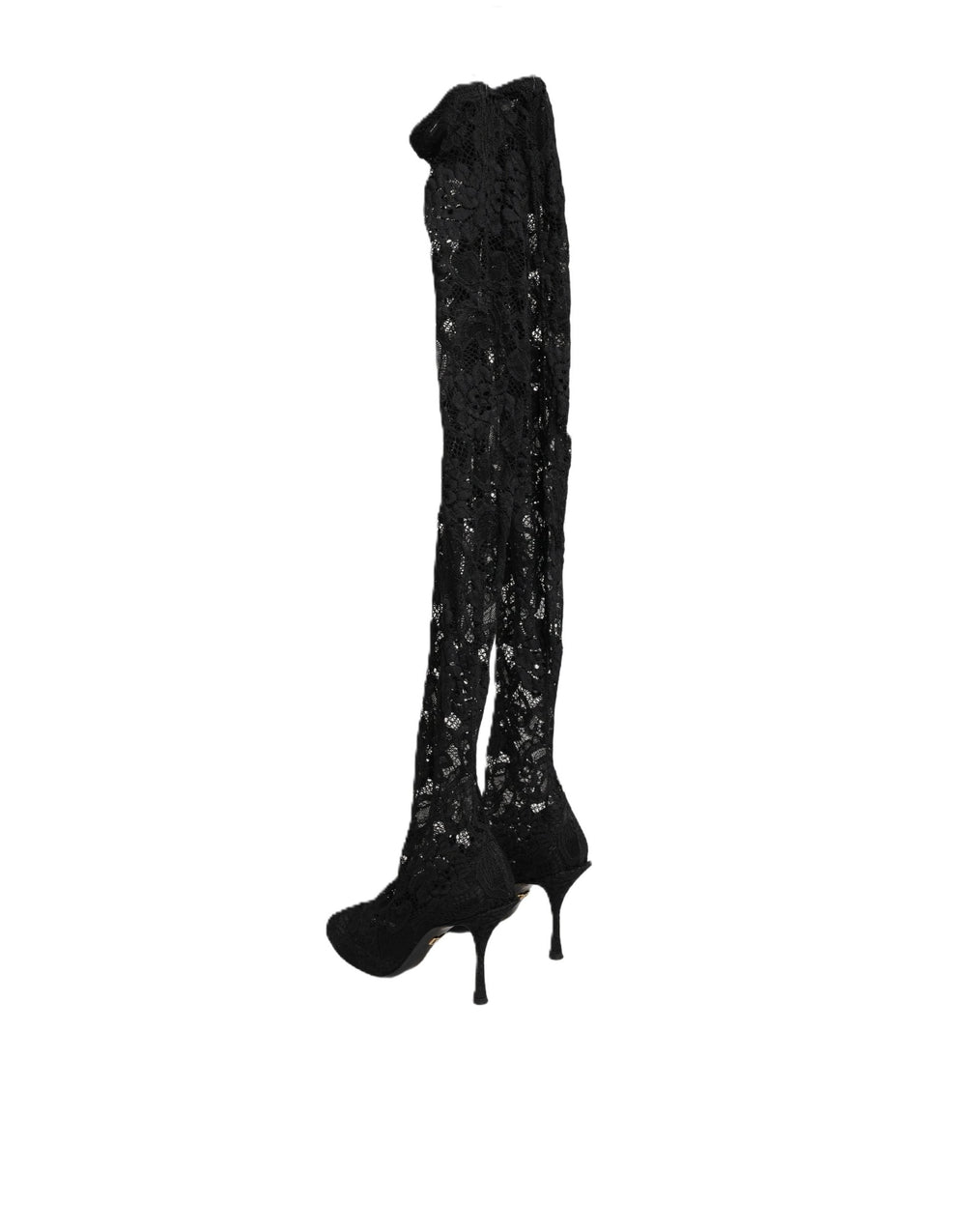 Women’s Dolce & Gabbana Black Taormina Lace Socks Boots Pumps Shoes