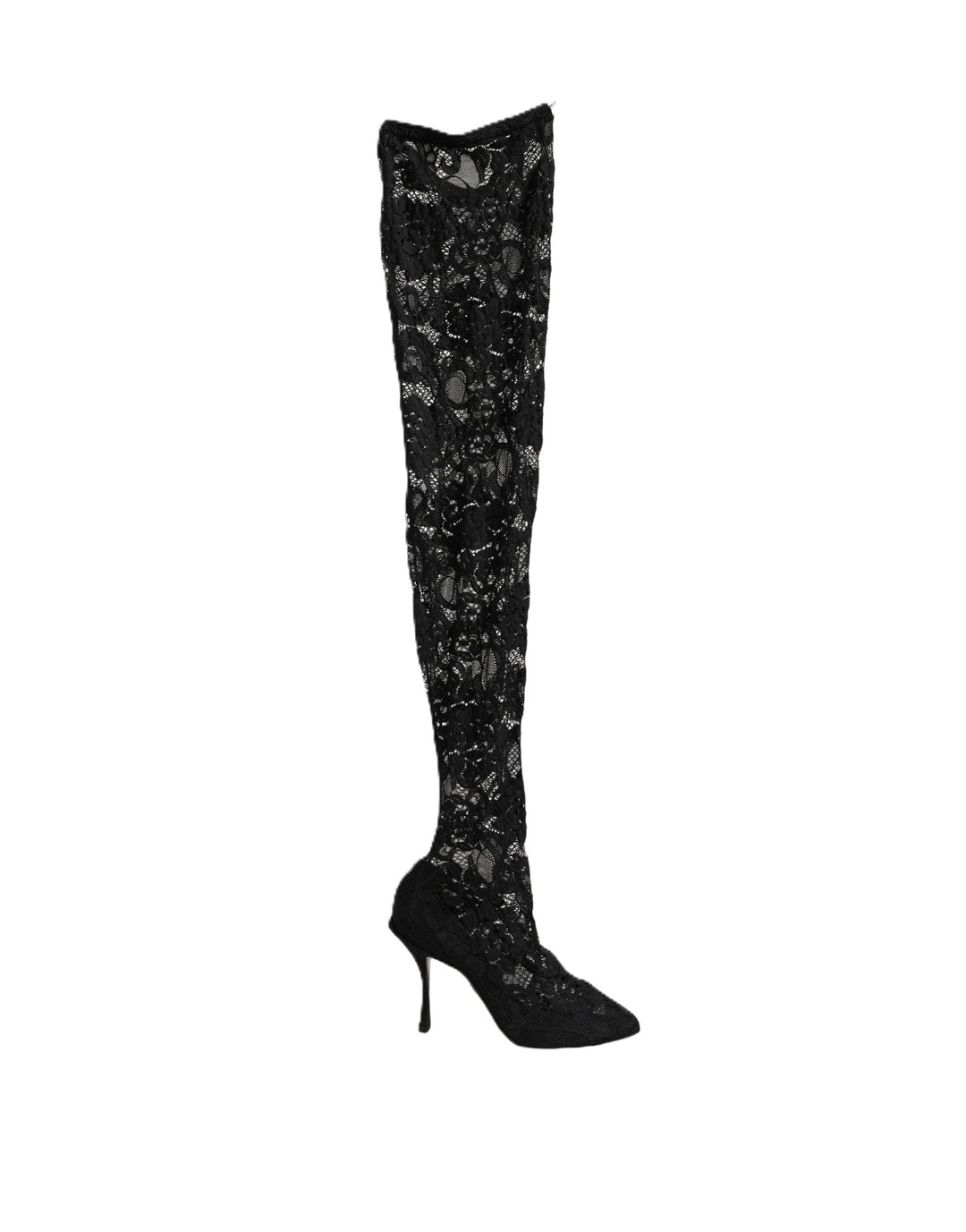 Women’s Dolce &amp; Gabbana Black Taormina Lace Socks Boots Pumps Shoes