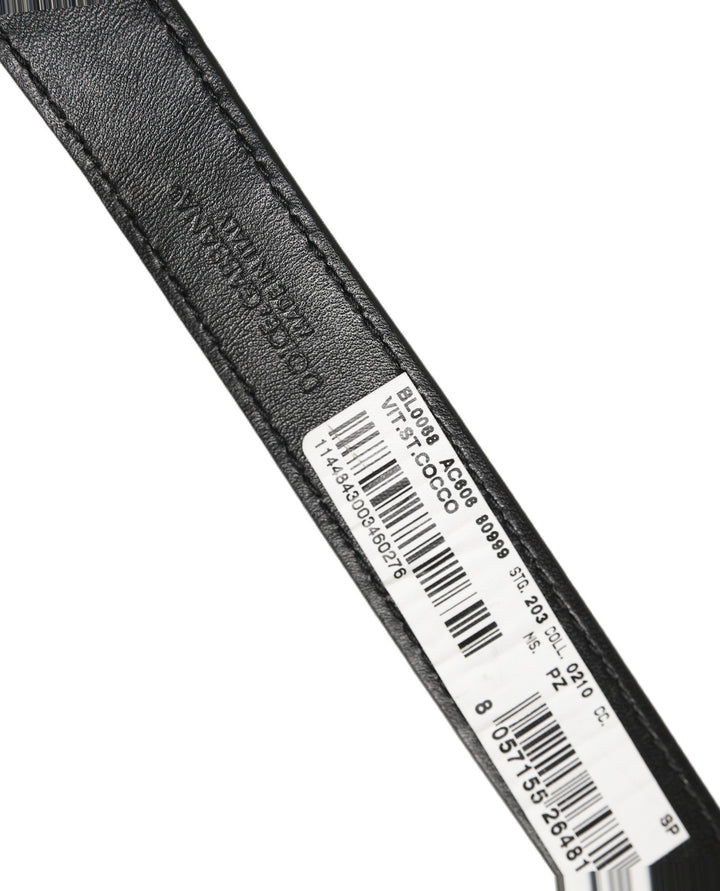 Women’s Dolce &amp; Gabbana Black Textured Leather Gold Buckle Belt Strap Bracelet