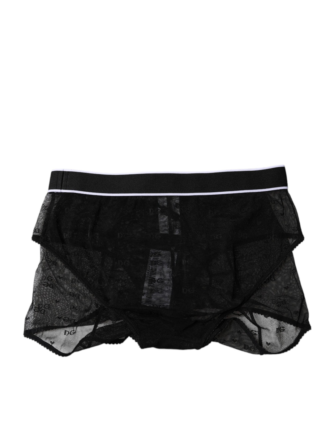 Women’s Dolce &amp; Gabbana Black Tulle Nylon Mid Waist Panty Underwear
