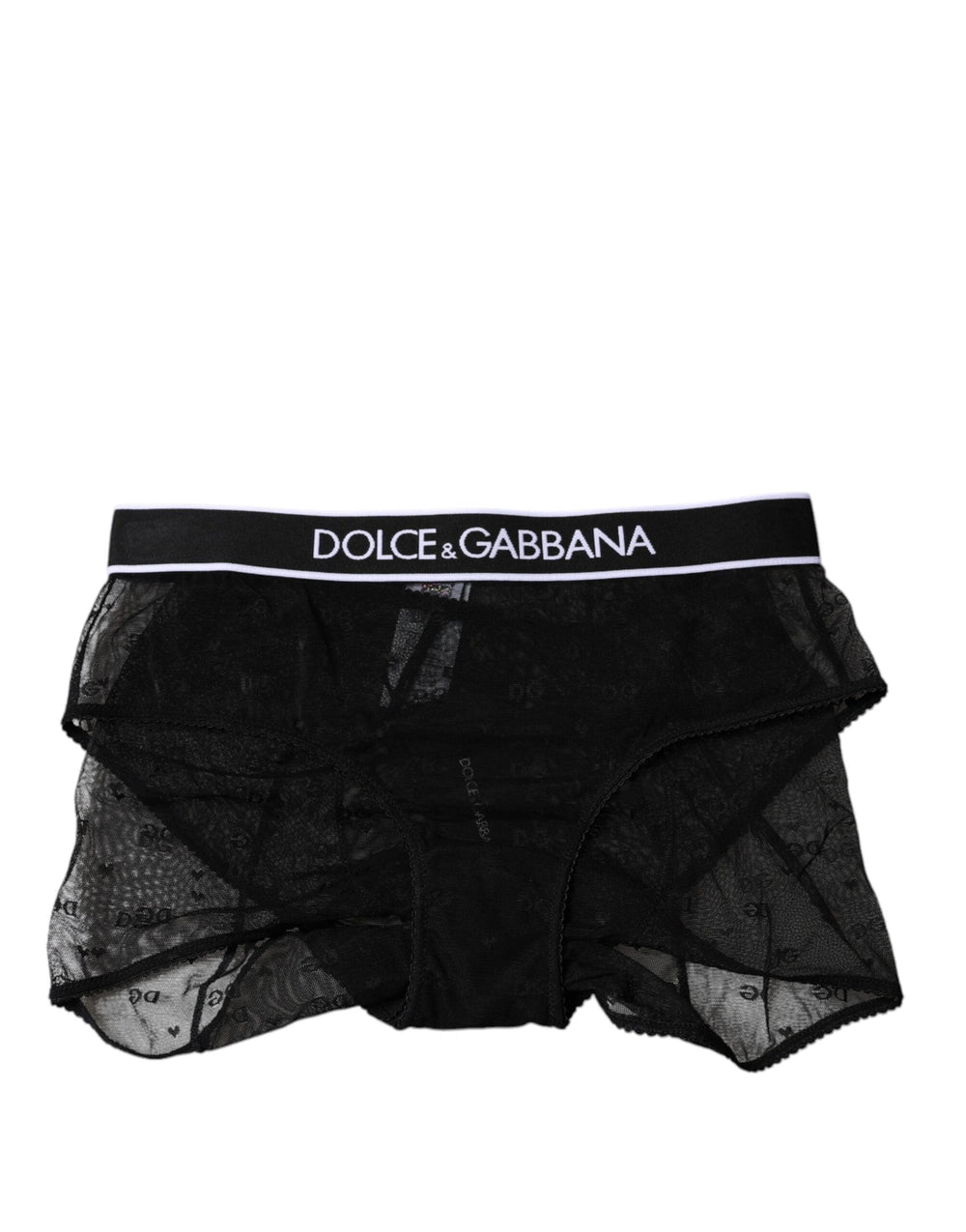 Women’s Dolce & Gabbana Black Tulle Nylon Mid Waist Panty Underwear