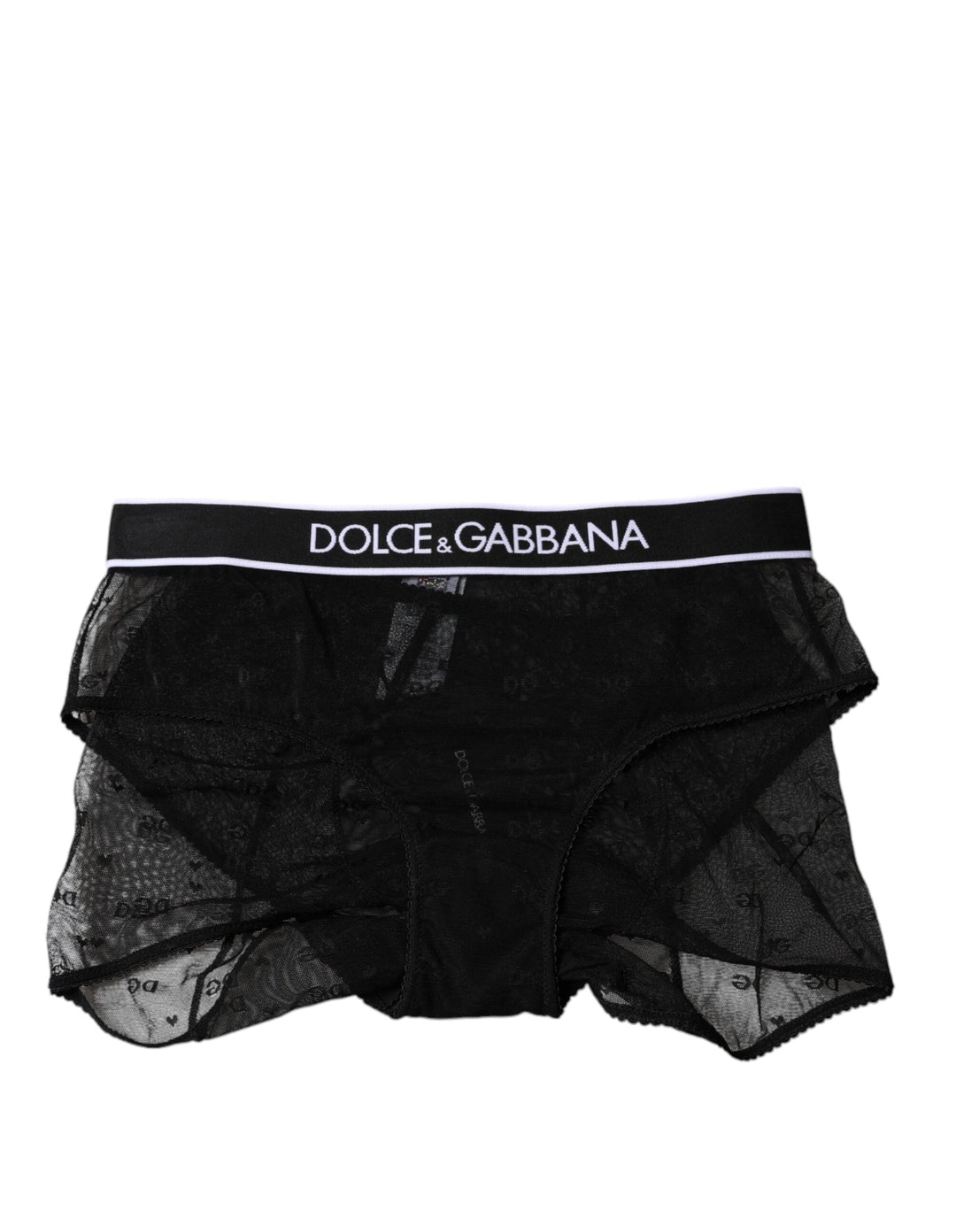 Women’s Dolce &amp; Gabbana Black Tulle Nylon Mid Waist Panty Underwear