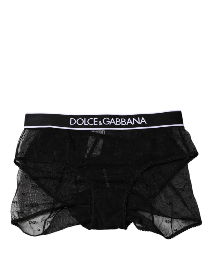 Women’s Dolce &amp; Gabbana Black Tulle Nylon Mid Waist Panty Underwear