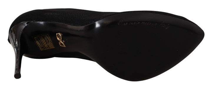 Women’s Dolce &amp; Gabbana Black Tulle Stretch Boots Pumps Shoes