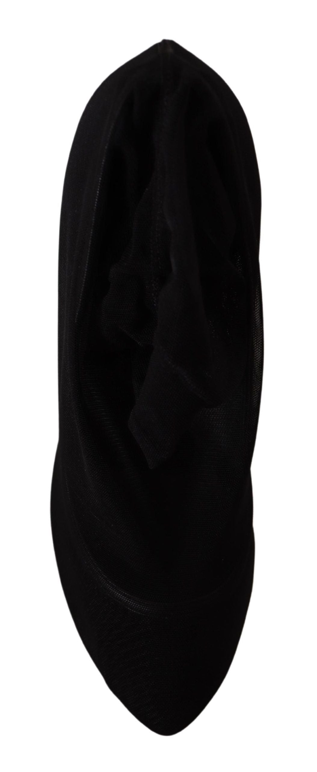 Women’s Dolce &amp; Gabbana Black Tulle Stretch Boots Pumps Shoes