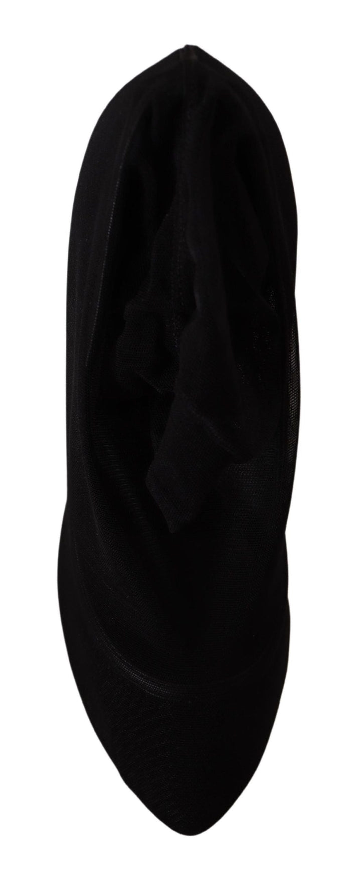 Women’s Dolce &amp; Gabbana Black Tulle Stretch Boots Pumps Shoes