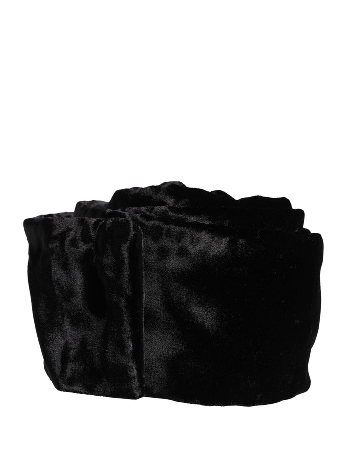 Women’s Dolce &amp; Gabbana Black Viscose Satin Waist Women Cintura Belt