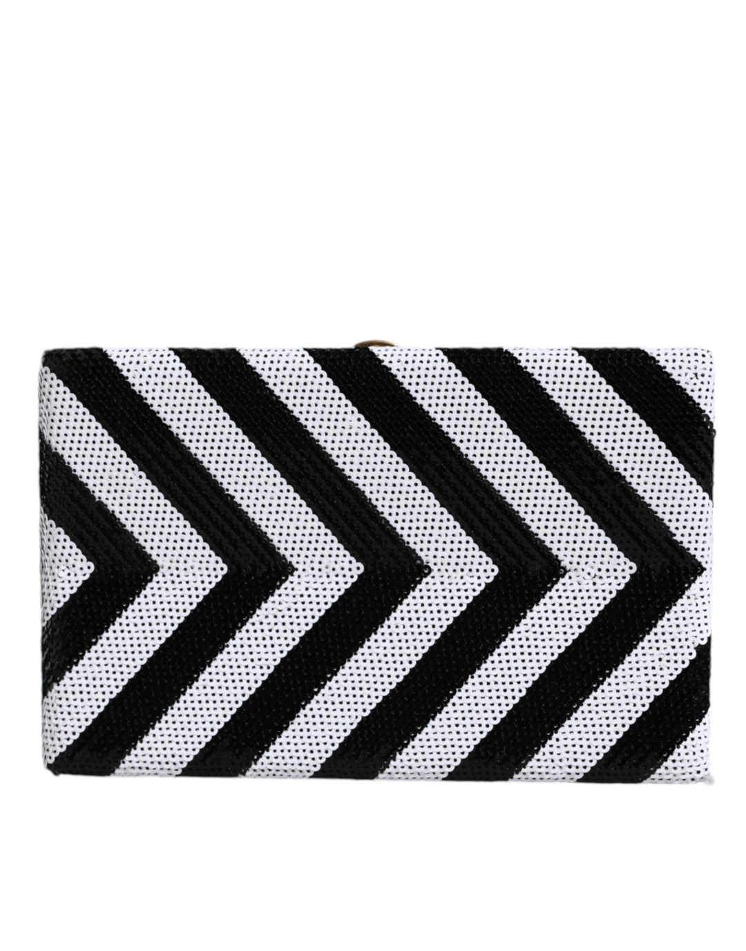 Women’s Dolce &amp; Gabbana Black White Gold Frame Clutch Evening Party Purse Bag