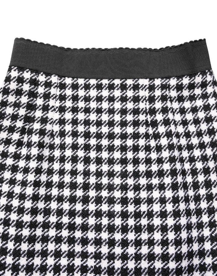 Women’s Dolce &amp; Gabbana Black White Houndstooth Highwaist Mini Skirt