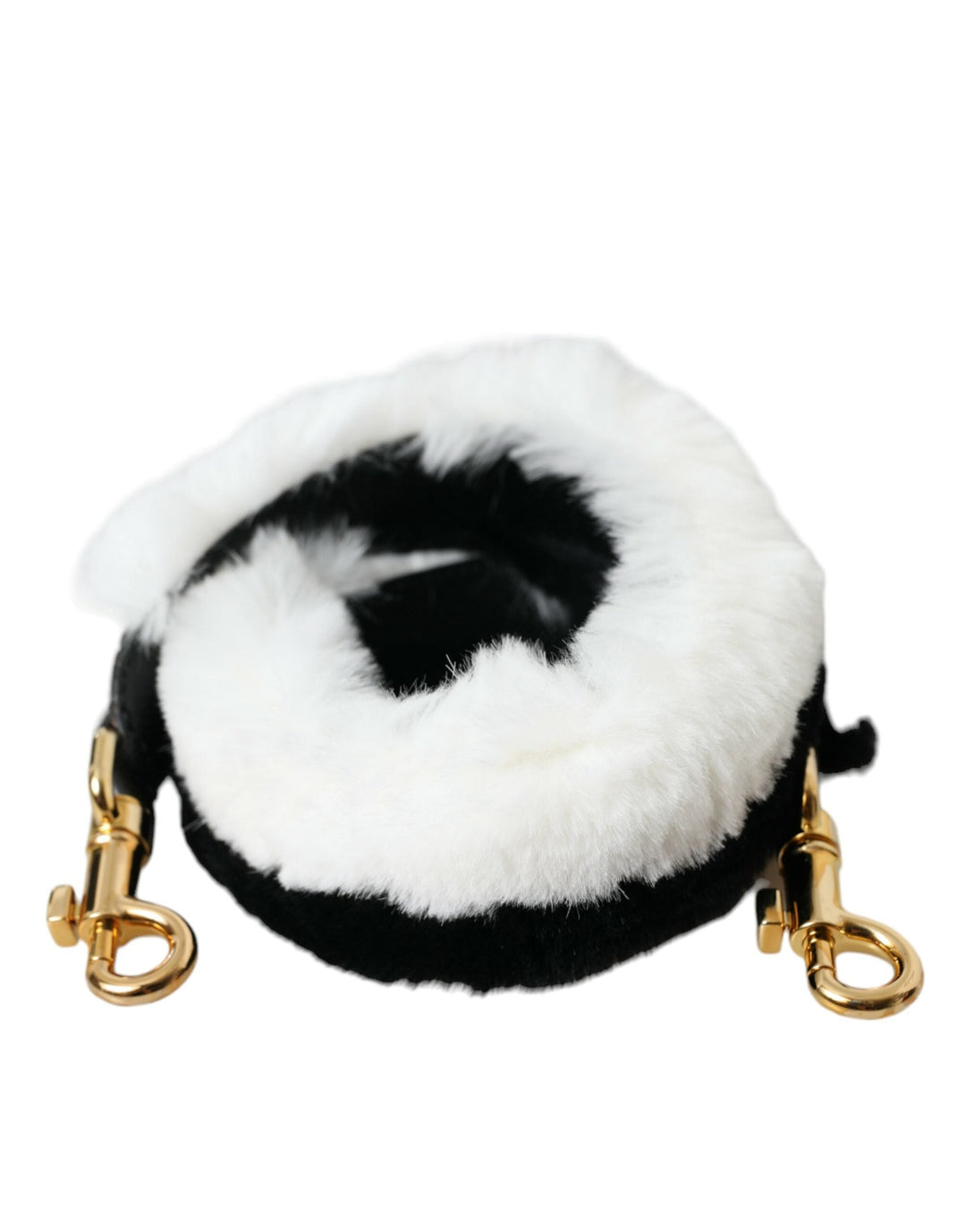 Women’s Dolce & Gabbana Black White Lapin Fur Accessory Shoulder Strap