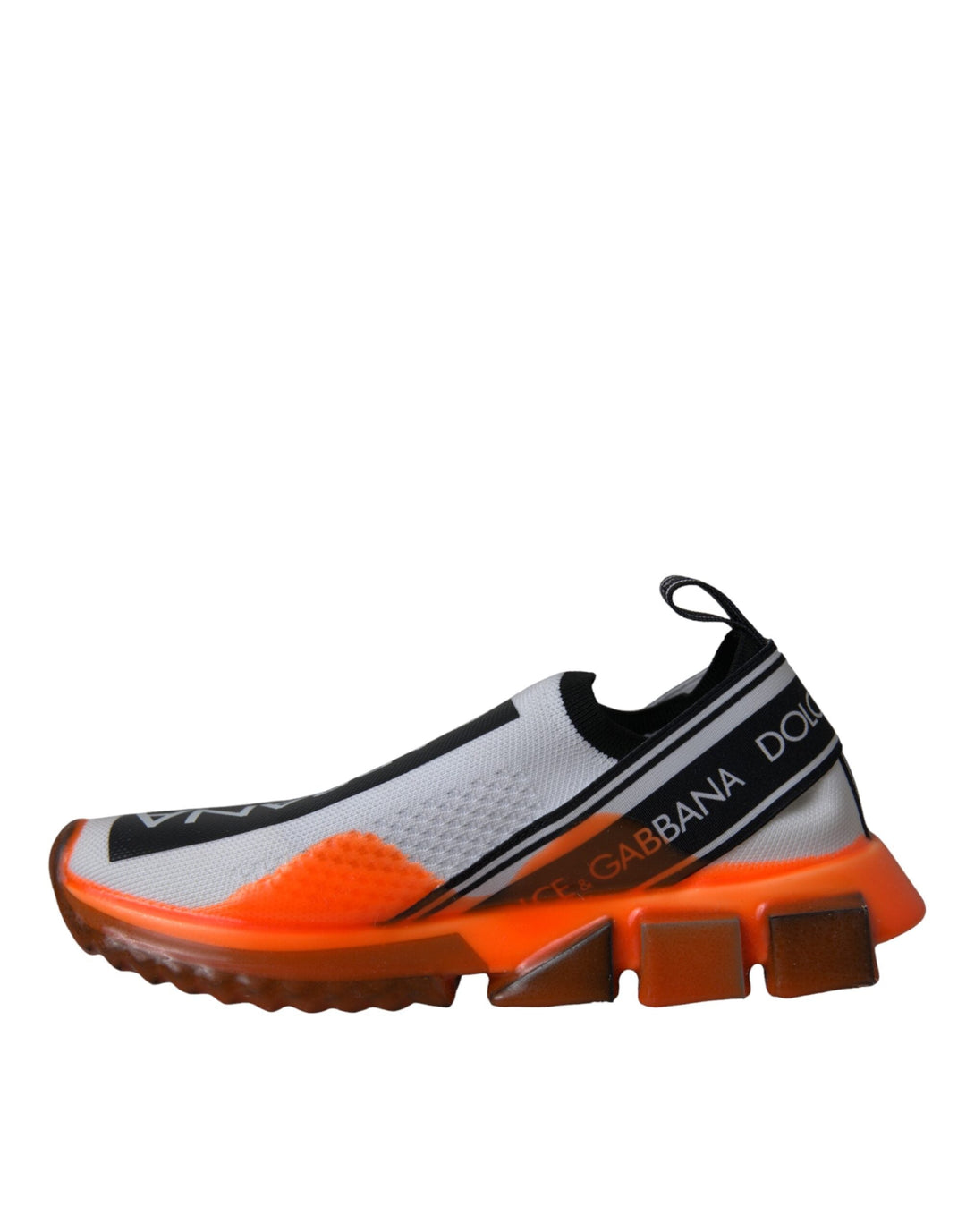 Dolce &amp; Gabbana Black White Orange Slip On Sorrento Sneakers Shoes