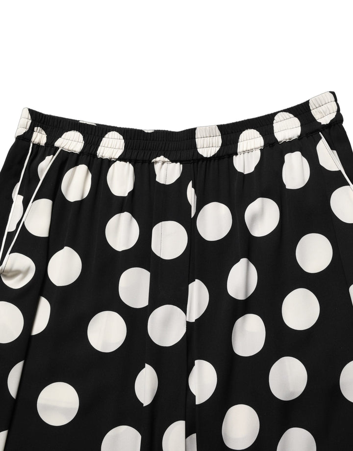 Women’s Dolce &amp; Gabbana Black White Polka Dot Pajama 2 Piece Set Sleepwear