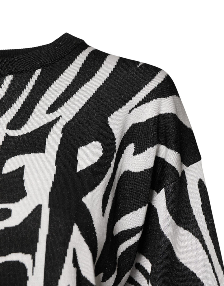 Women’s Dolce &amp; Gabbana Black White Print Women Pullover Sweater