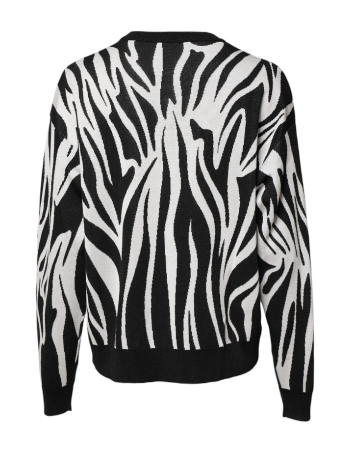Women’s Dolce &amp; Gabbana Black White Print Women Pullover Sweater