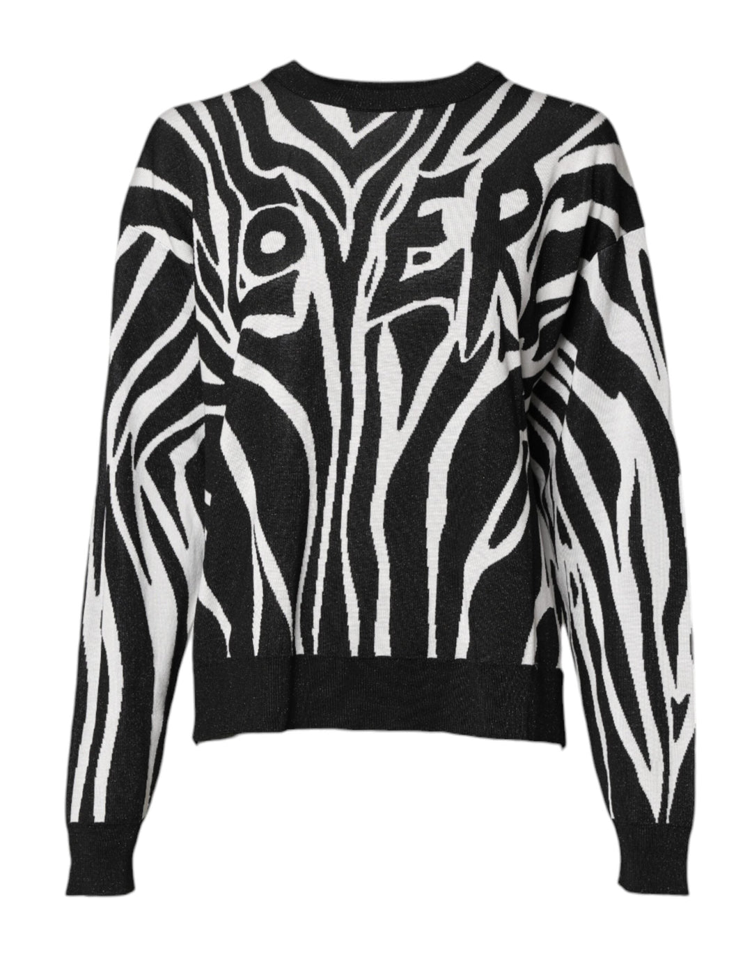 Women’s Dolce &amp; Gabbana Black White Print Women Pullover Sweater