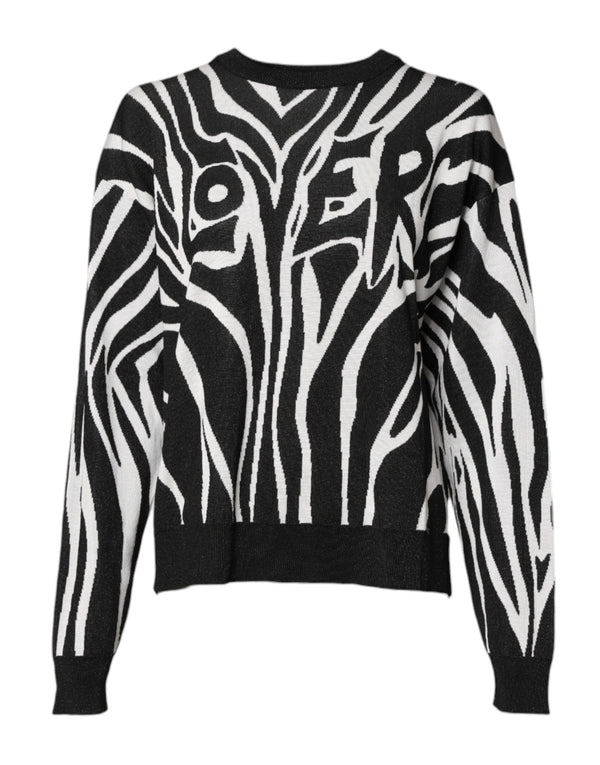 Women’s Dolce & Gabbana Black White Print Women Pullover Sweater