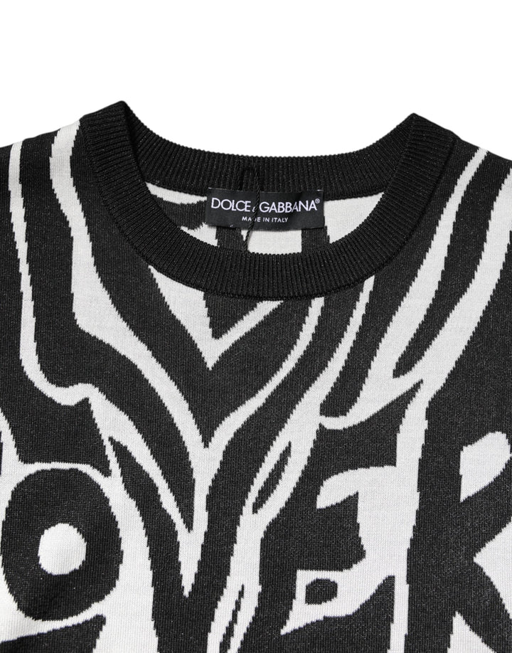 Women’s Dolce &amp; Gabbana Black White Print Women Pullover Sweater