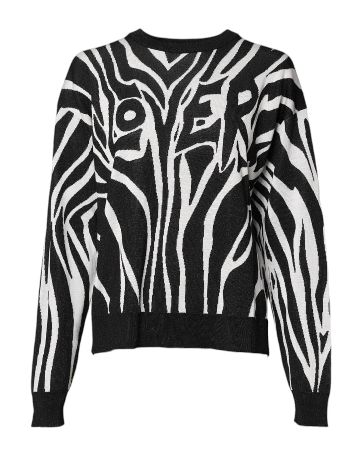 Women’s Dolce &amp; Gabbana Black White Print Women Pullover Sweater