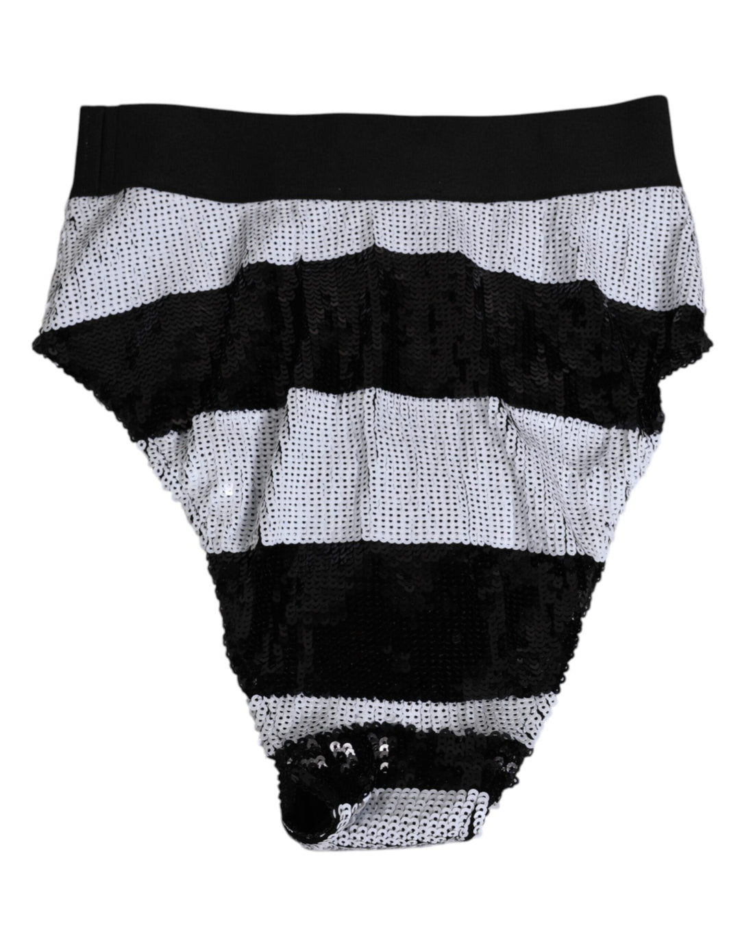 Women’s Dolce &amp; Gabbana Black White Sequin High Waist Panty Underwear