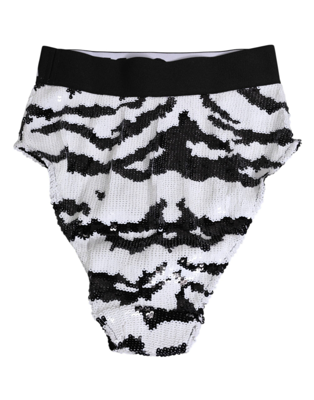 Women’s Dolce &amp; Gabbana Black White Sequin High Waist Panty Underwear
