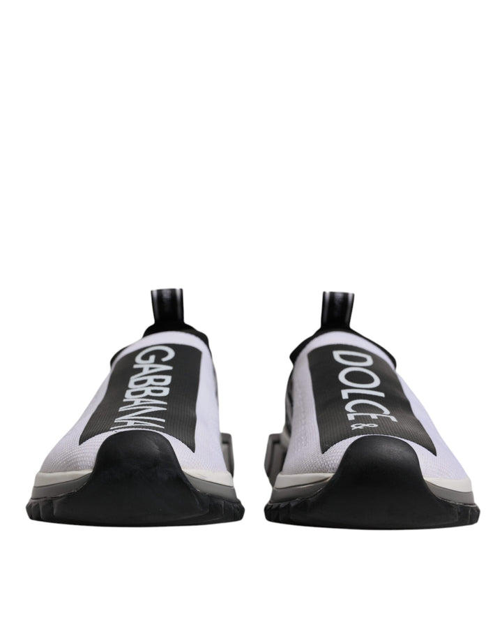Dolce &amp; Gabbana Black White Slip On Sorrento Sneakers Shoes