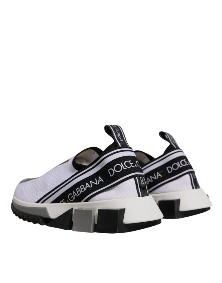 Dolce &amp; Gabbana Black White Slip On Sorrento Sneakers Shoes