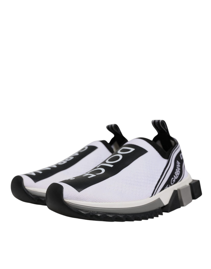 Dolce &amp; Gabbana Black White Slip On Sorrento Sneakers Shoes