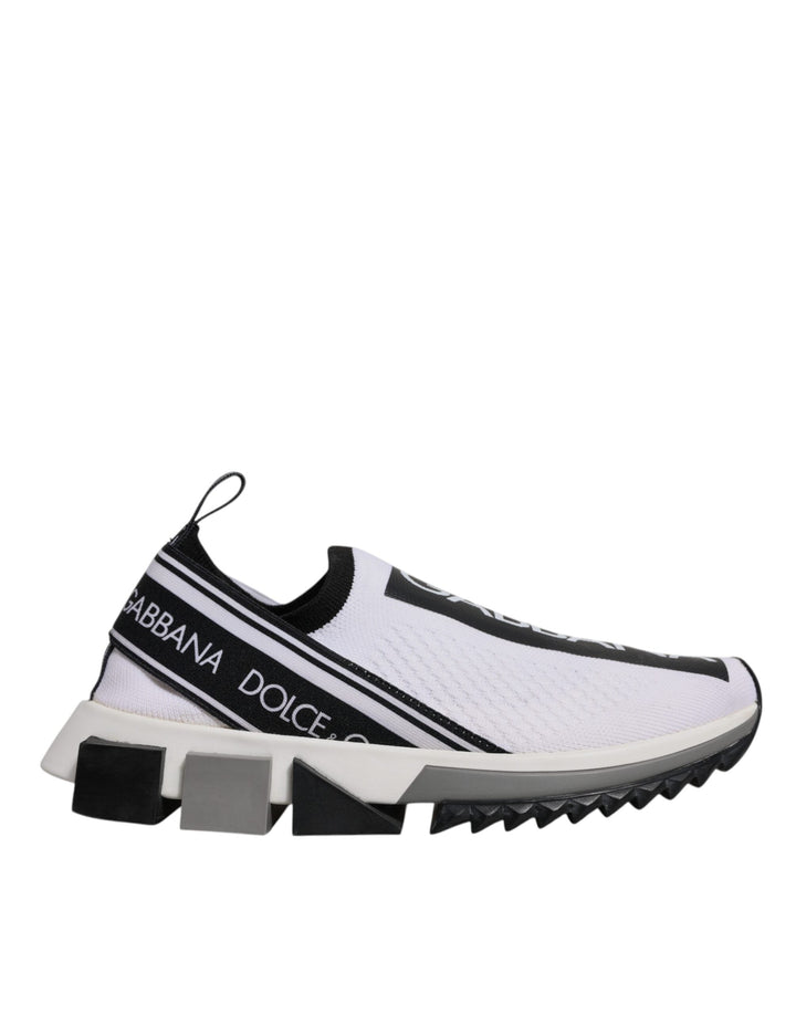 Dolce &amp; Gabbana Black White Slip On Sorrento Sneakers Shoes