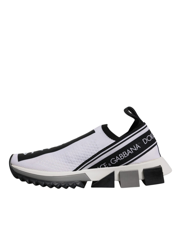 Dolce &amp; Gabbana Black White Slip On Sorrento Sneakers Shoes