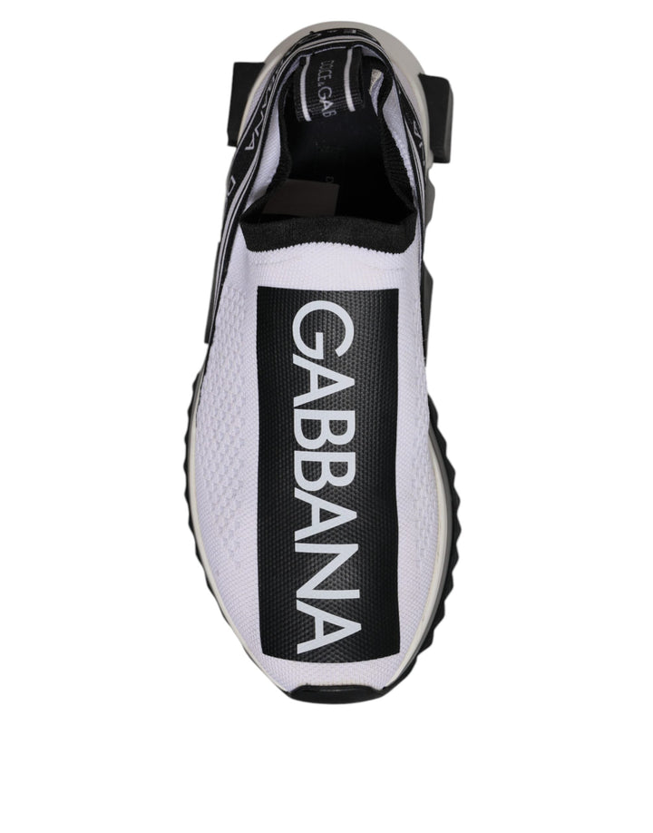 Dolce &amp; Gabbana Black White Slip On Sorrento Sneakers Shoes