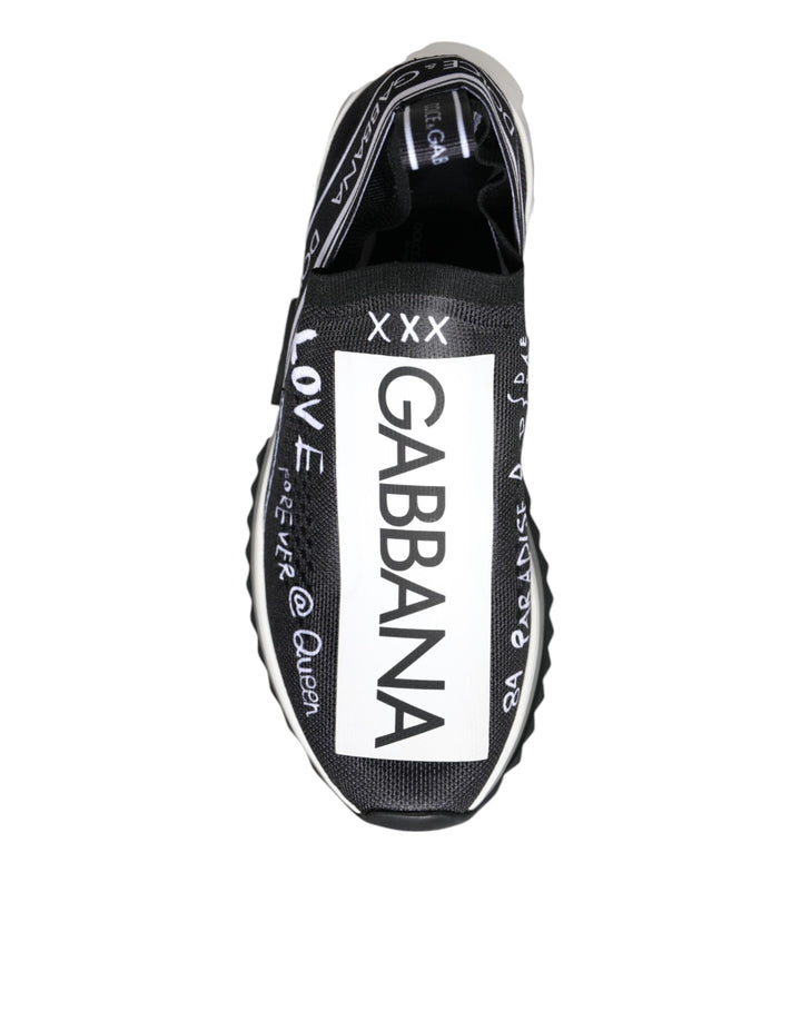 Dolce &amp; Gabbana Black White Sorrento Low Top Sneakers Shoes