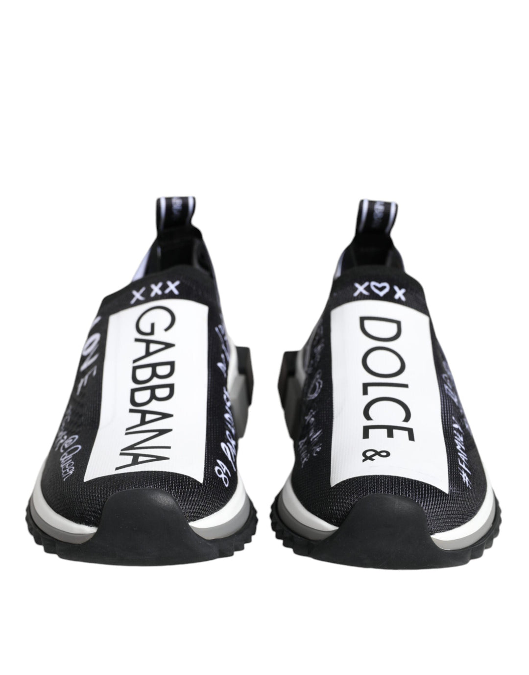 Dolce &amp; Gabbana Black White Sorrento Low Top Sneakers Shoes