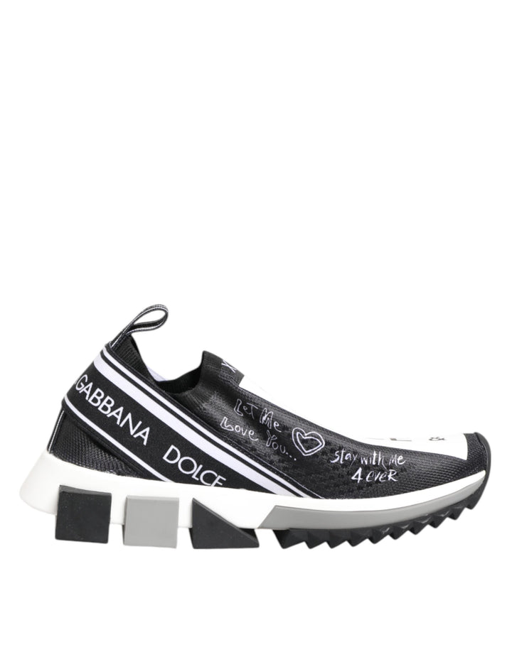 Dolce &amp; Gabbana Black White Sorrento Low Top Sneakers Shoes