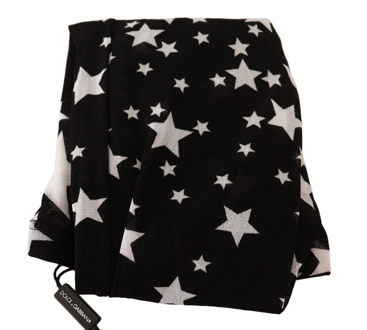Women’s Dolce &amp; Gabbana Black White Stars Print Nylon Stockings